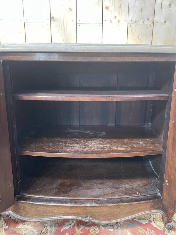 Enfilade en noyer de style Louis XV en noyer et marbre