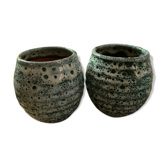 2 turquoise Nabel vases