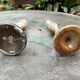 Pair of eglomisé candlesticks