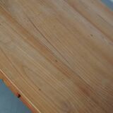 Vintage Cherry 20th Century French Rustic Farmhouse Dining Table