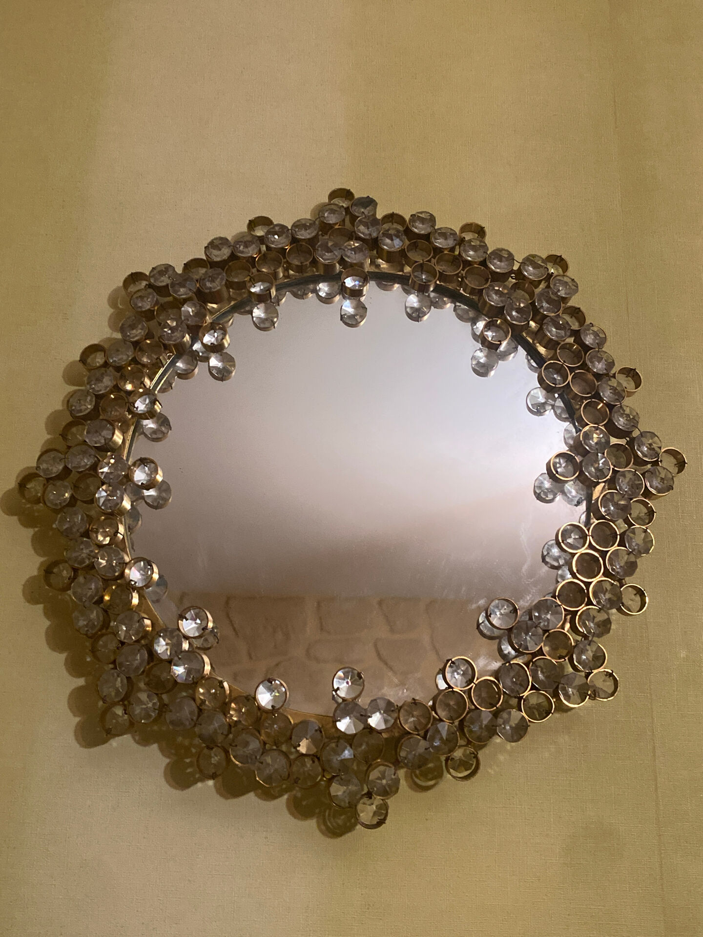 Hollywood Regency Crystal Mirror by Pawla