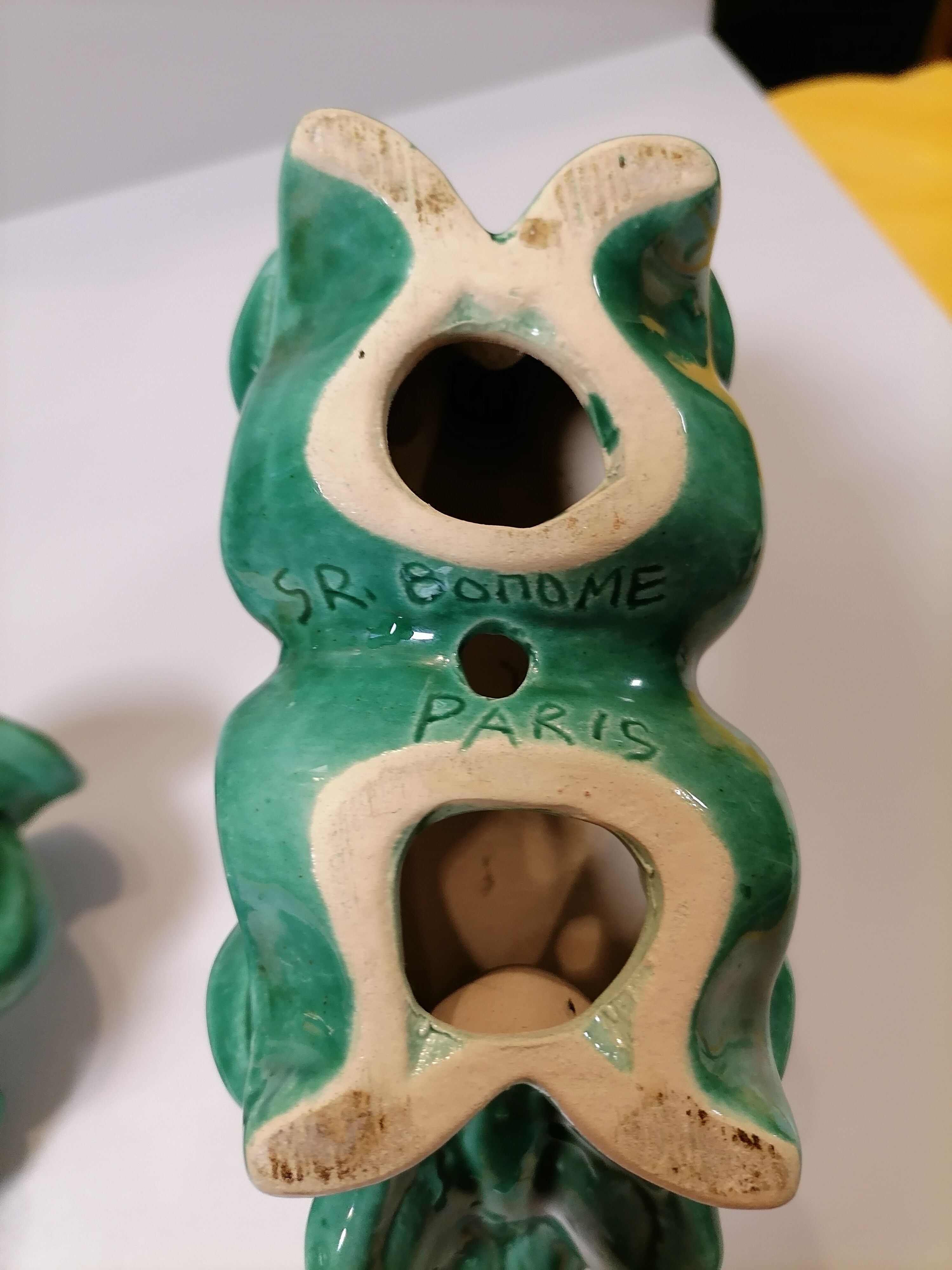 Pair of ceramic candle holders