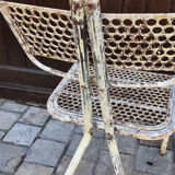 Perforated metal chairs René Malaval 1950