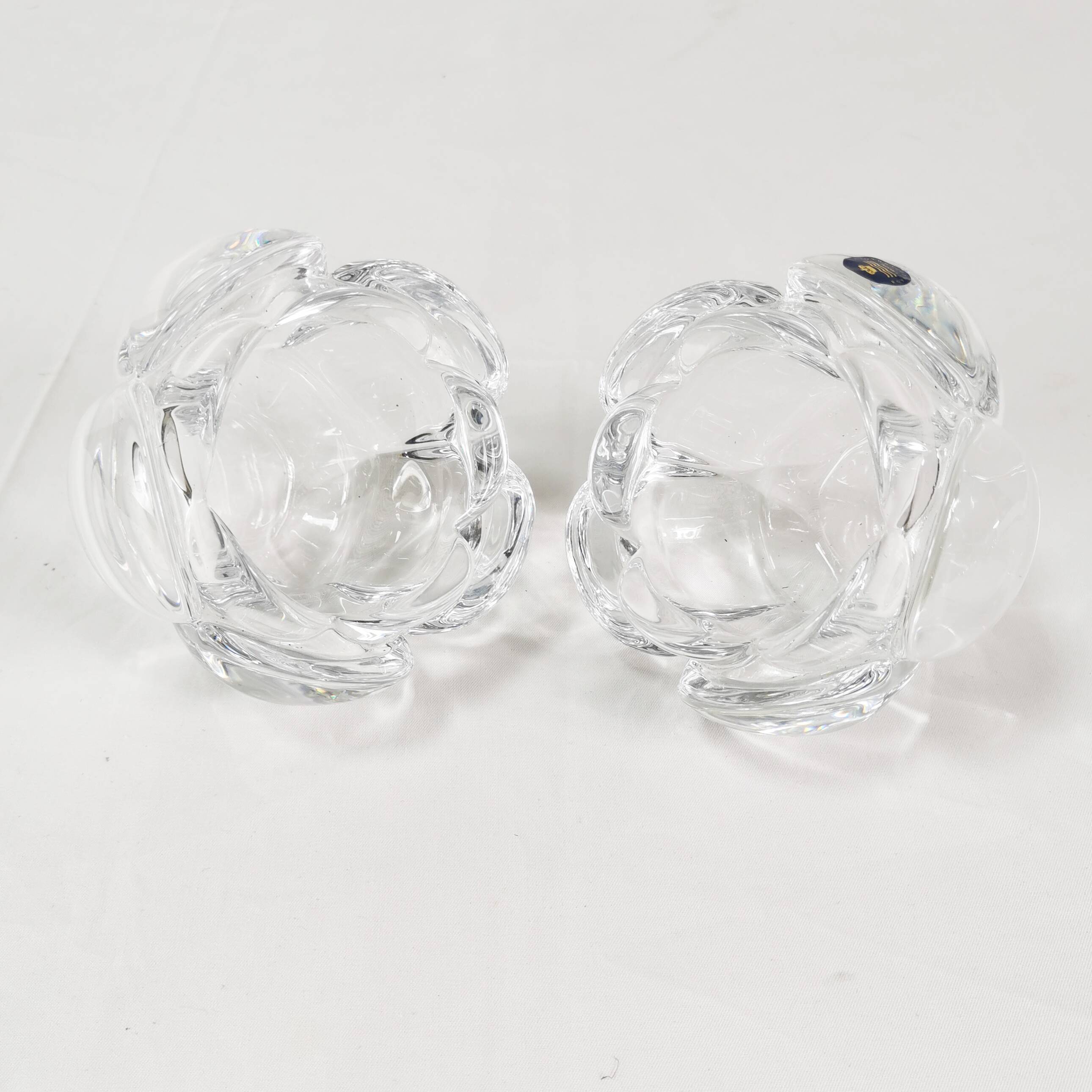 Crystal candlesticks, Royal Copenhagen, Denmark, 1980s.