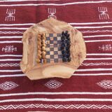 Jeux d'échecs rustique en bois d'olivier