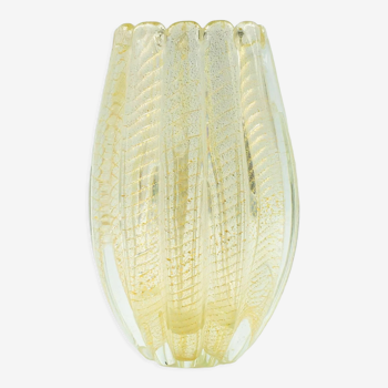 Barovier & Toso Cordonato d'Oro Glass Vase Murano, Italy, 1950s
