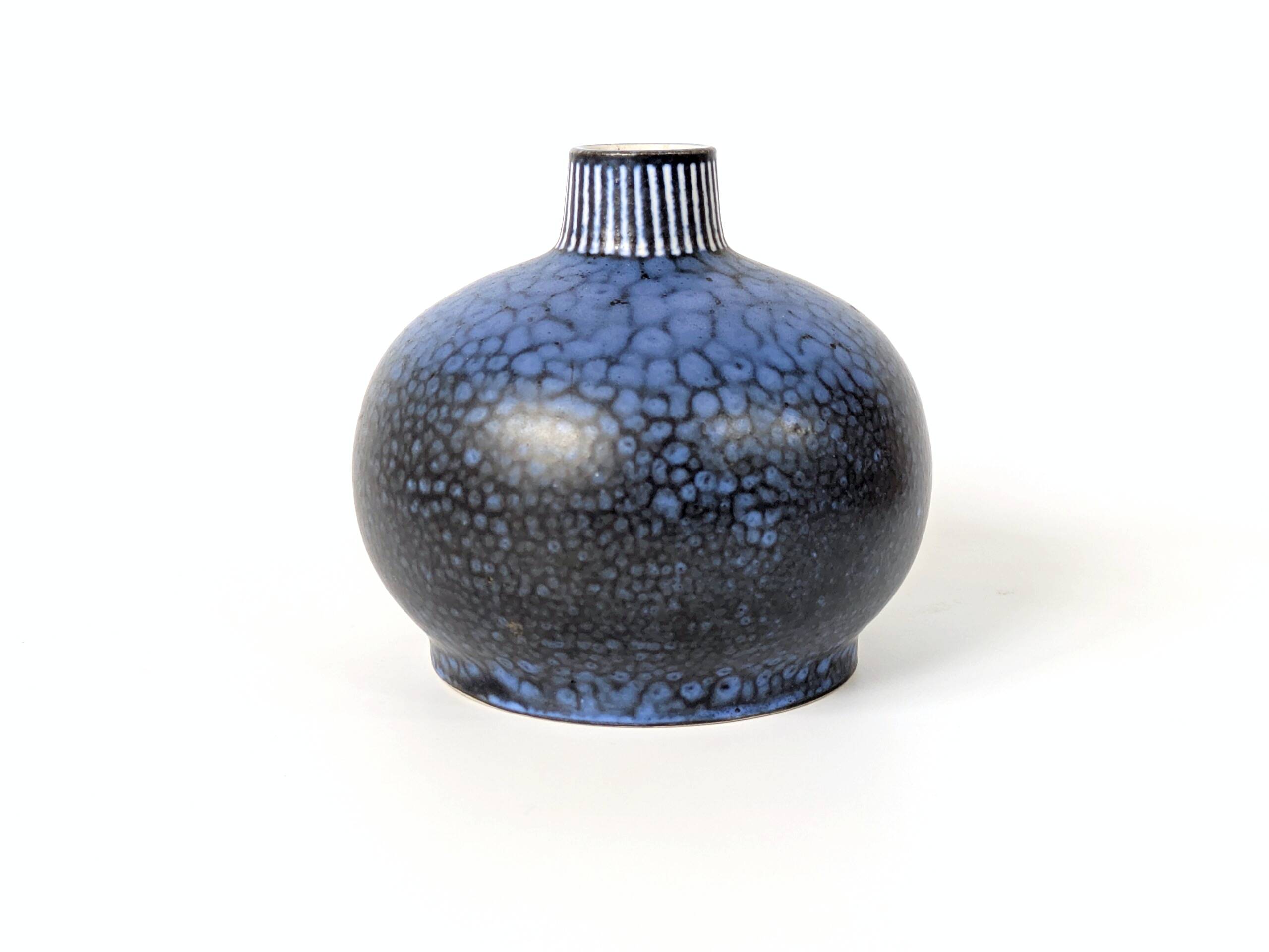 Vintage blue ceramic vase by Thoms Keramik, Germany, 1960s–1970s