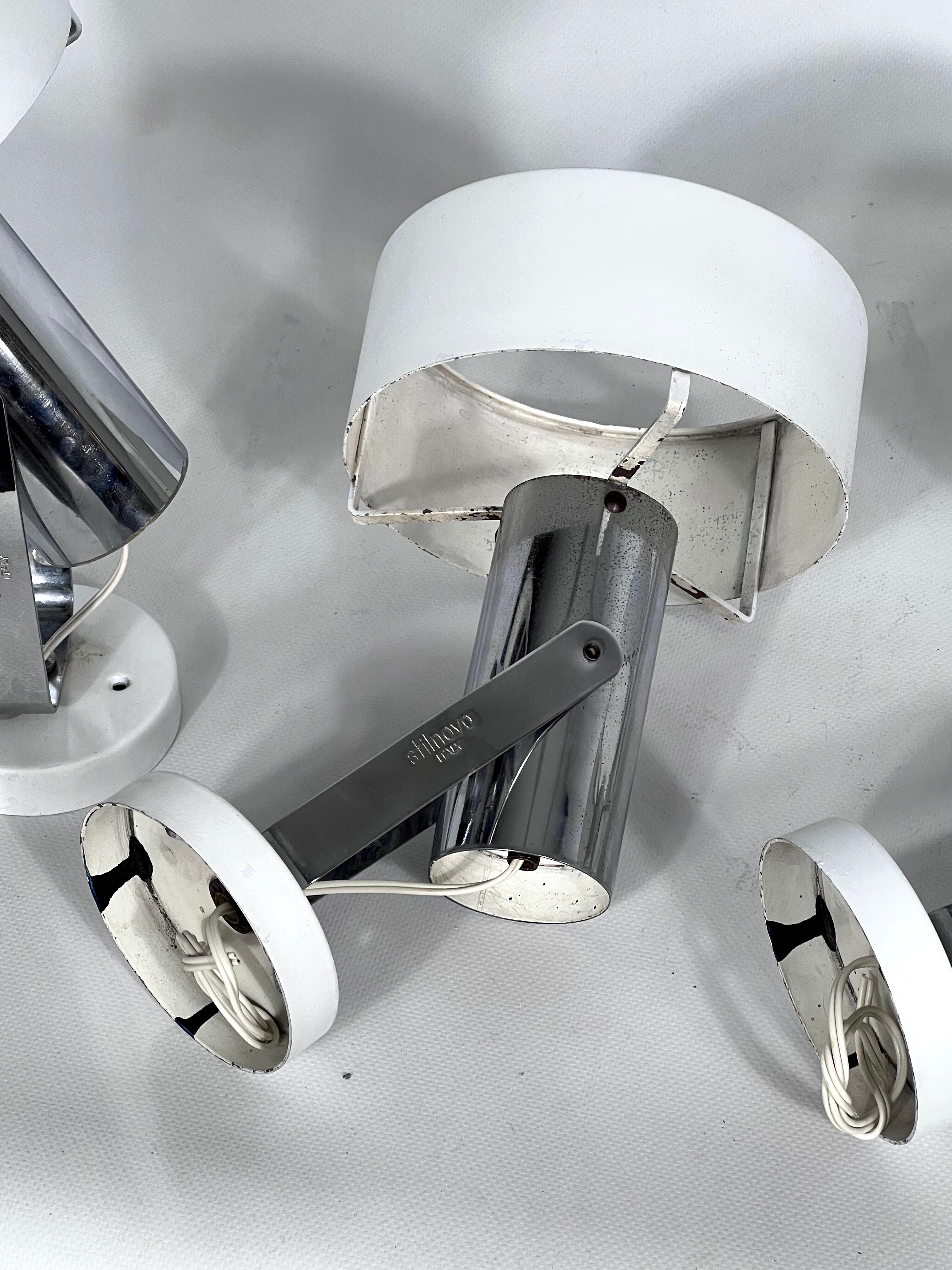 Stilnovo Milano, set of five orientable wall lights from 50s