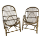 Paire de fauteuils en rotin vintage
