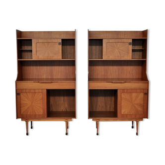 Mid-Century Italian Rosewood Cabinets, 1960s, Set of 2