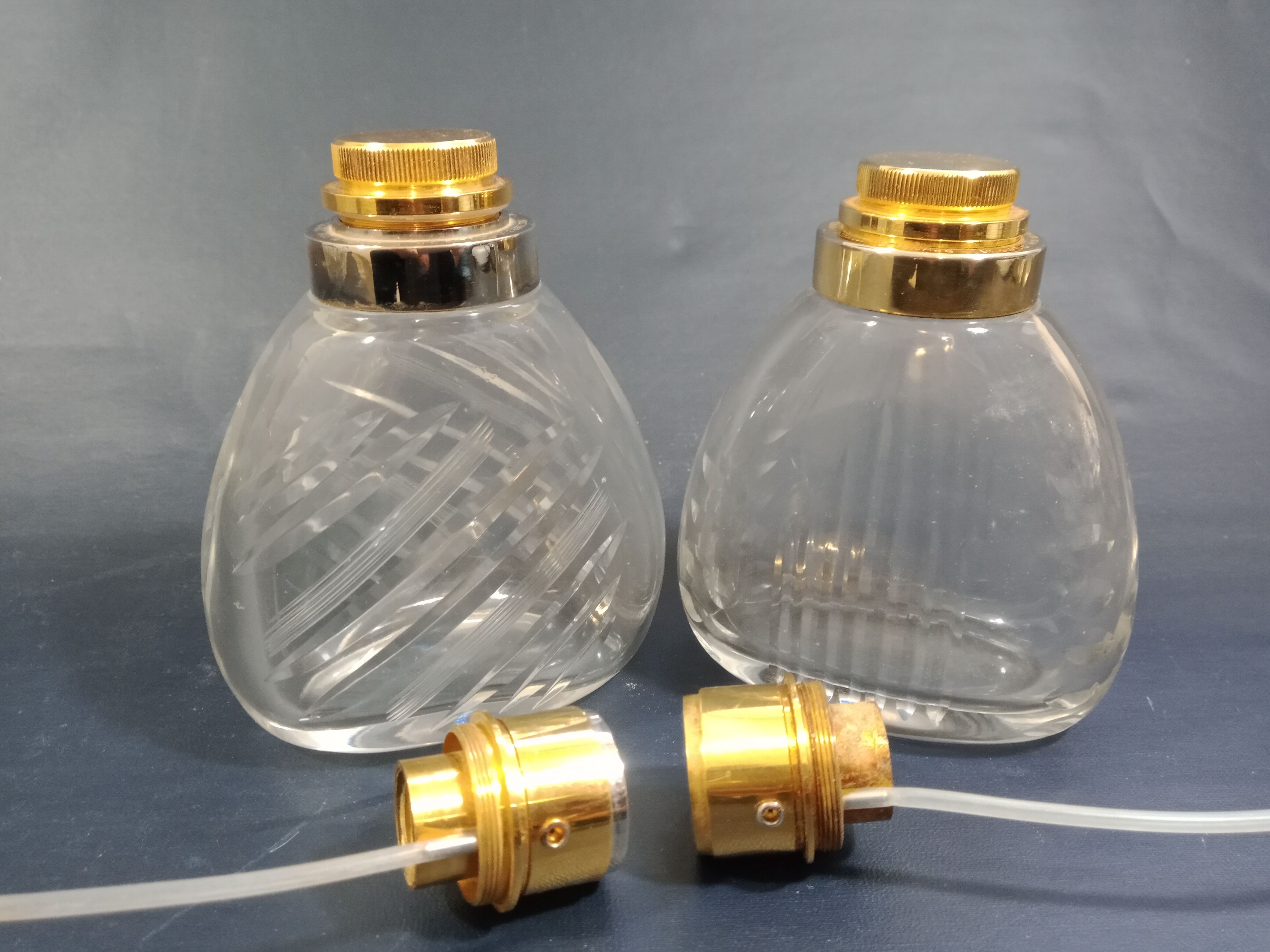 2 spray bottles cut crystal Marcel Franck "brumaire"