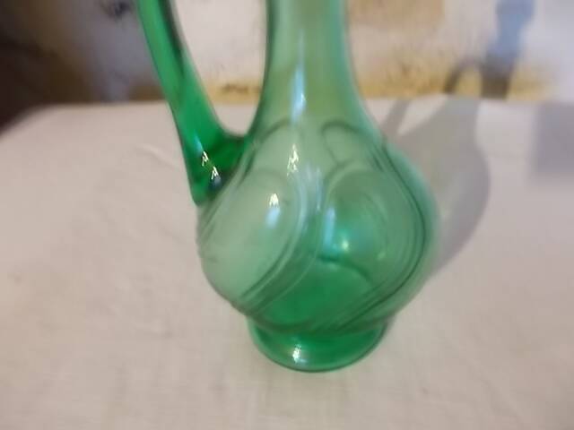 green glass carafe