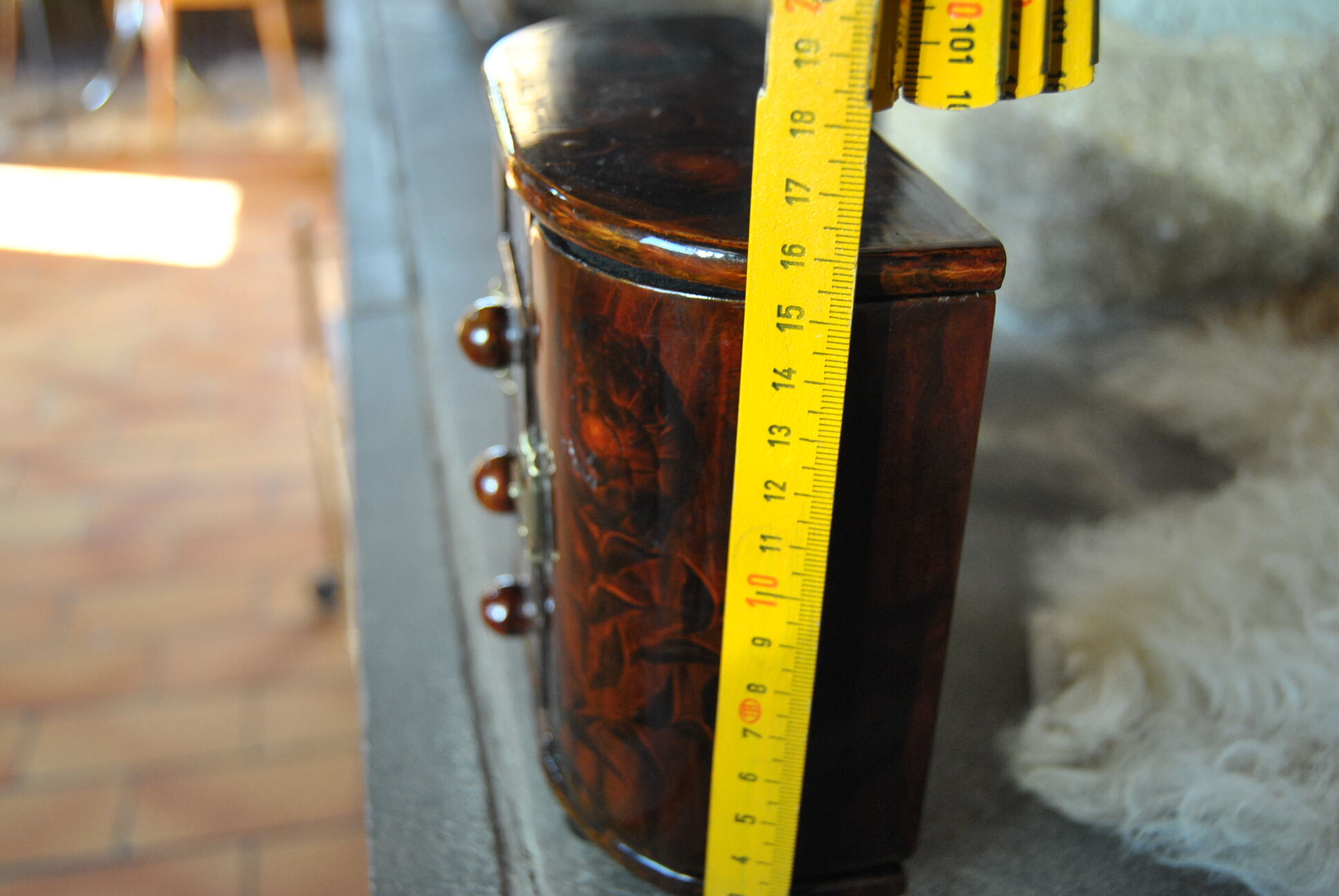 Woodworker's jewelry box mahogany tint 70s/80s