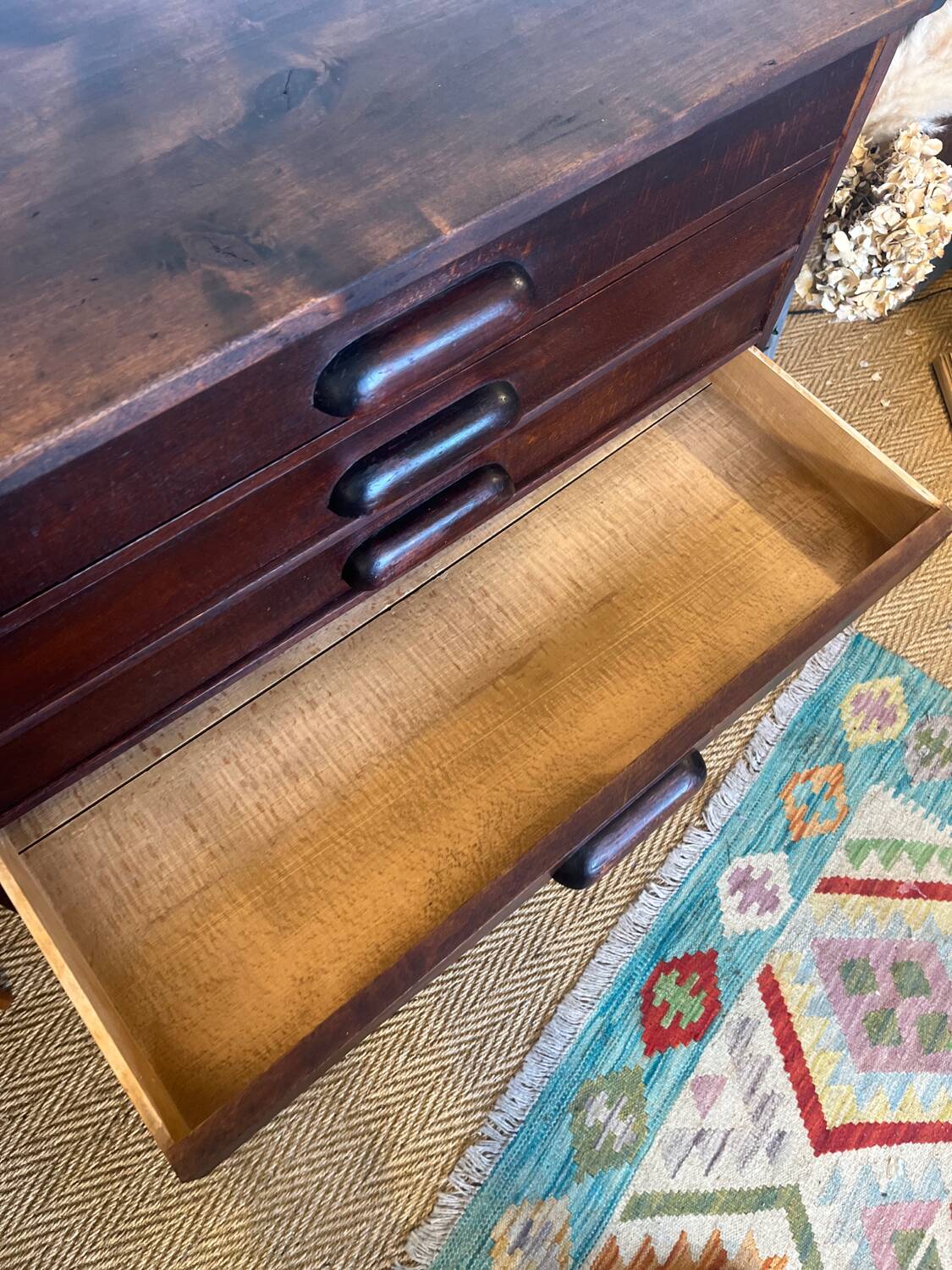 Vintage wooden architect's professional furniture