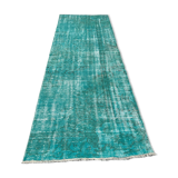 Vintage distressed turkish rug runner , 265 x 90 cm