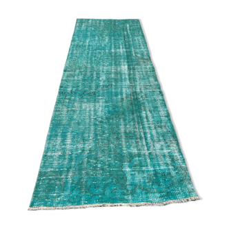 Vintage distressed turkish rug runner , 265 x 90 cm