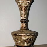 Decorative handcrafted vase in chiseled copper - Floral motifs - Orient / India