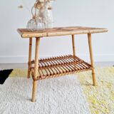 Antique rattan coffee table