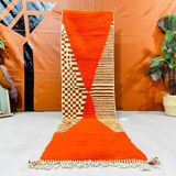 Tapis orange maroccain en laine 150cmx250cm