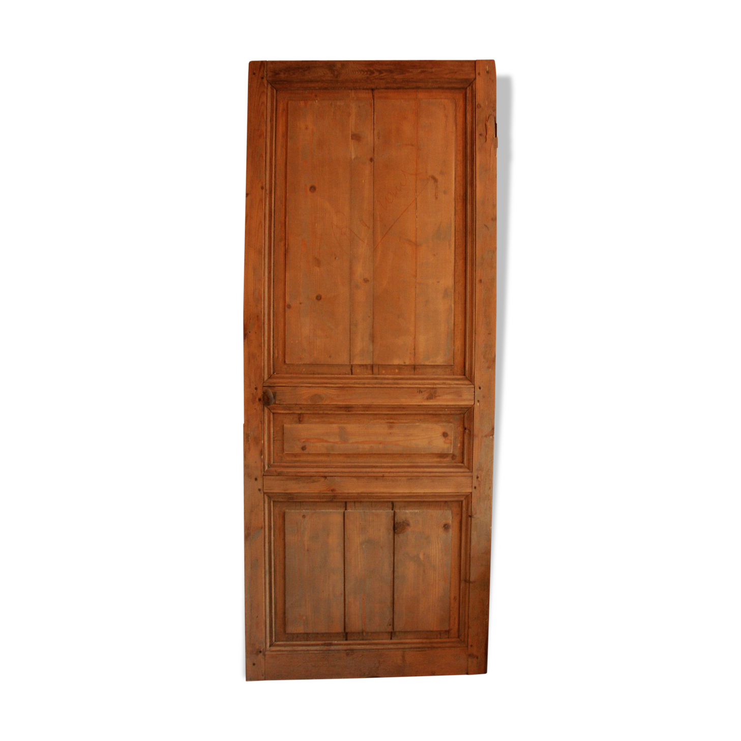 Pine door patinated by time