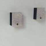 Paire d'applique  vintage, Perspex et métal laqué noir, France 1960