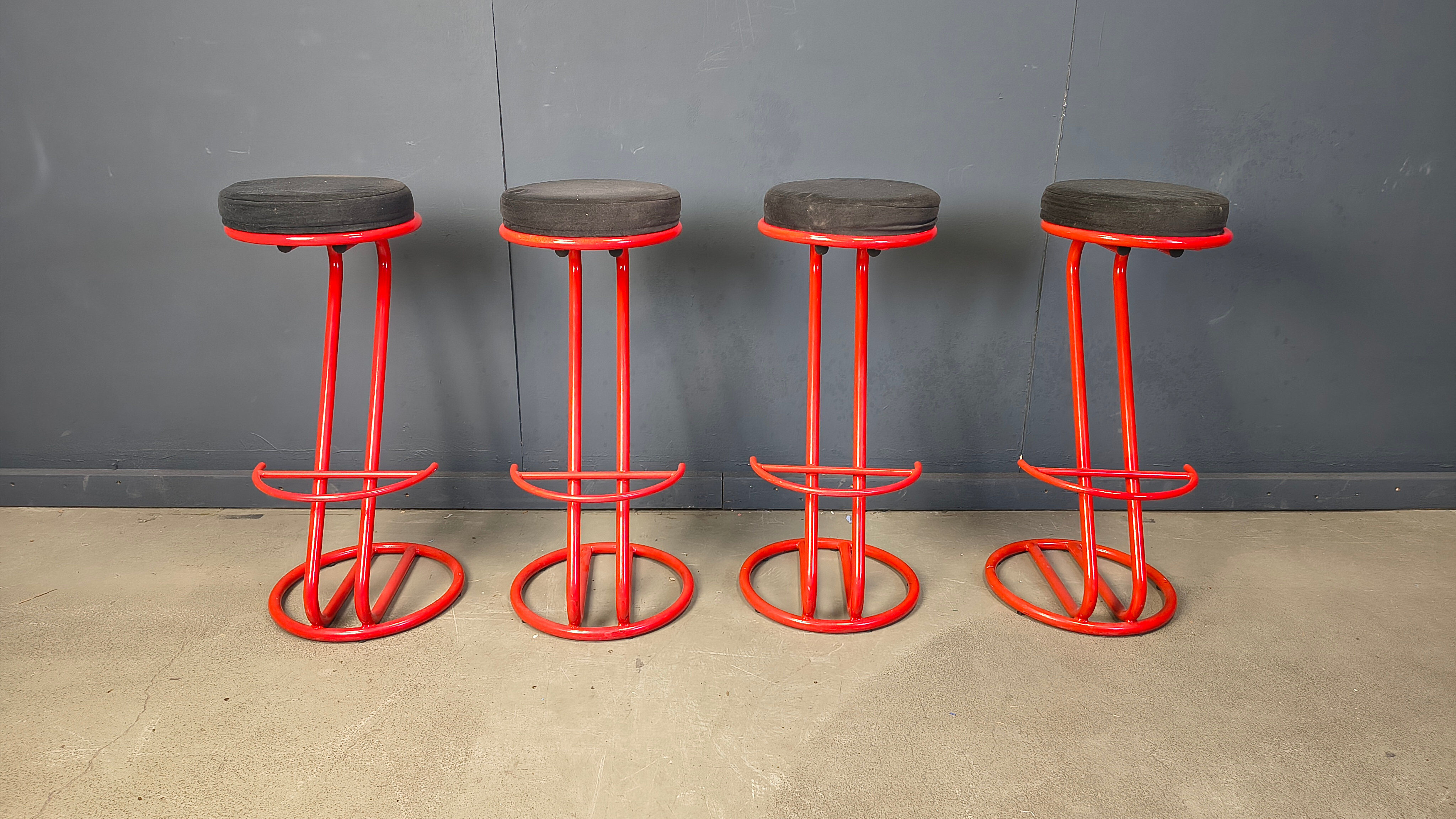 Tabourets de bar style Memphis, années 1980 - ensemble de 4