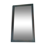 Mirror, art deco, wood, blue velvet patina, antique wax