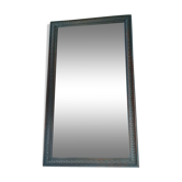 Miroir, art déco, bois, patine bleue velours, cire antique