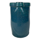 Blue enamelled stoneware pitcher