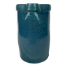 Blue enamelled stoneware pitcher