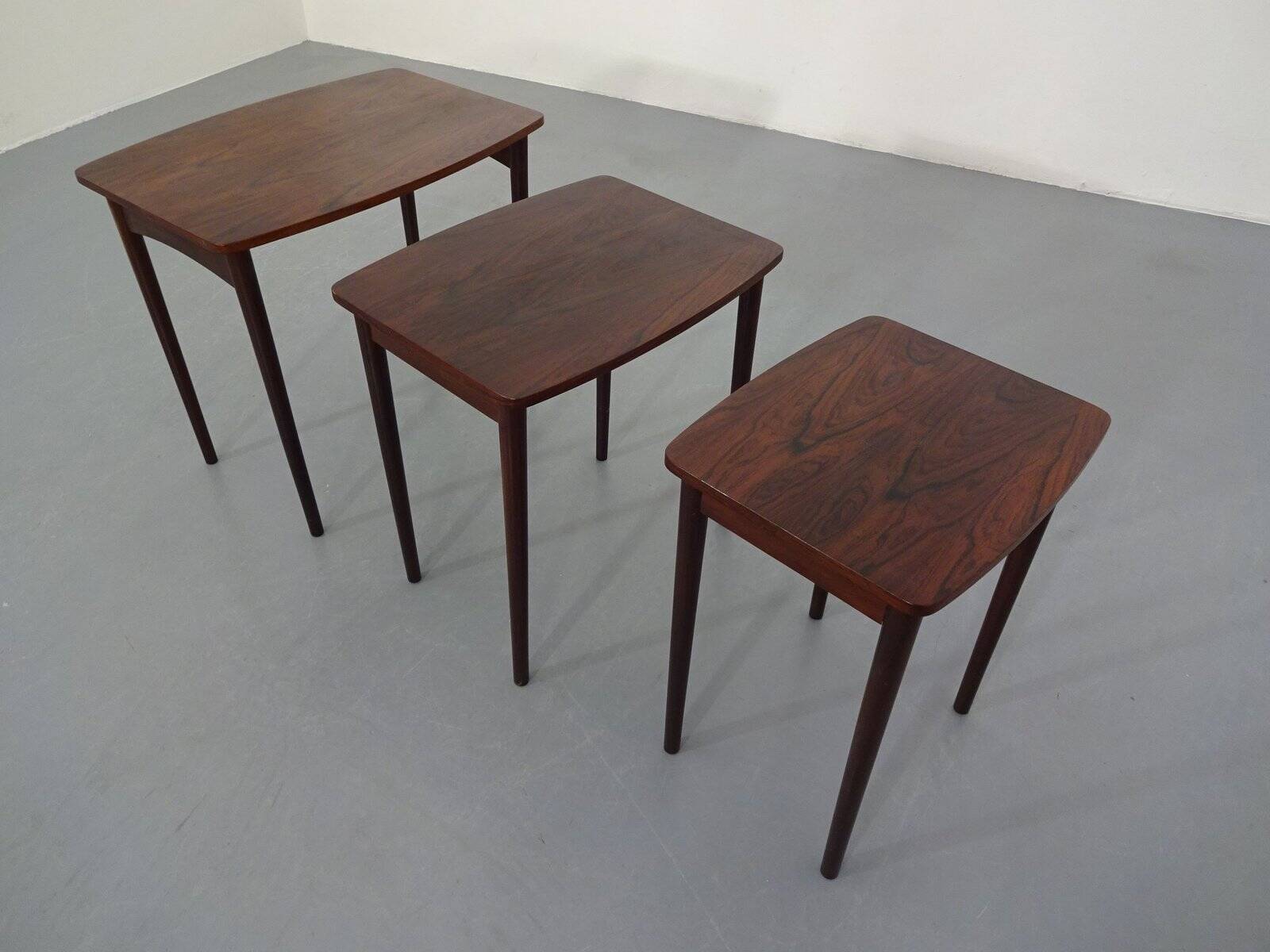 Danish Rosewood Nesting Tables, 1960s, Set of 3
