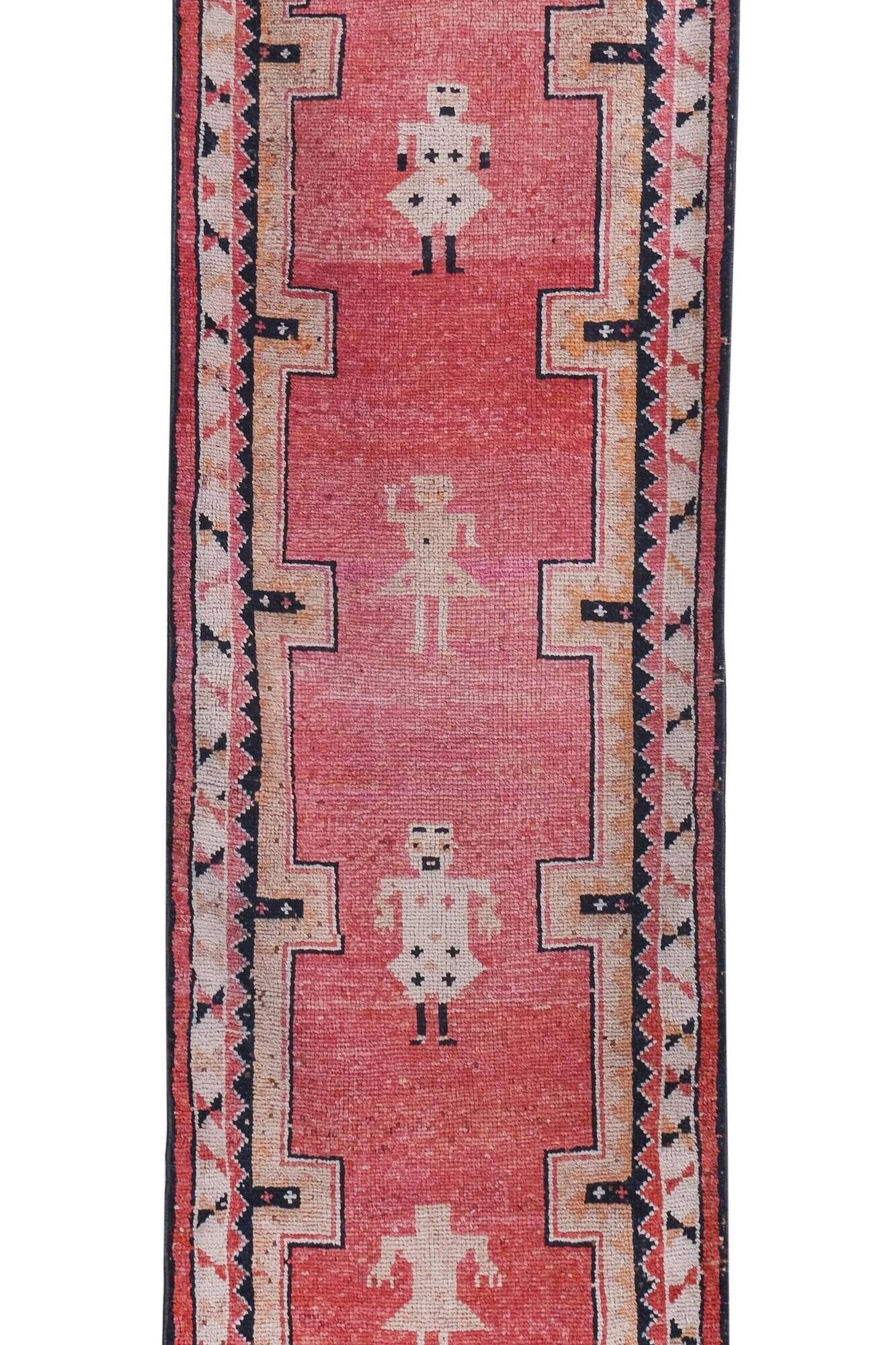 Vintage Turkish hallway rug 97x305 cm