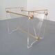 Italian acrylic glass and brass magazine rack, 1970s