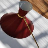 Large Diabolo wall lamp René Mathieu for Lunel burgundy color