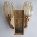 Golden bronze wall lamp with mermaids for an old bathroom.