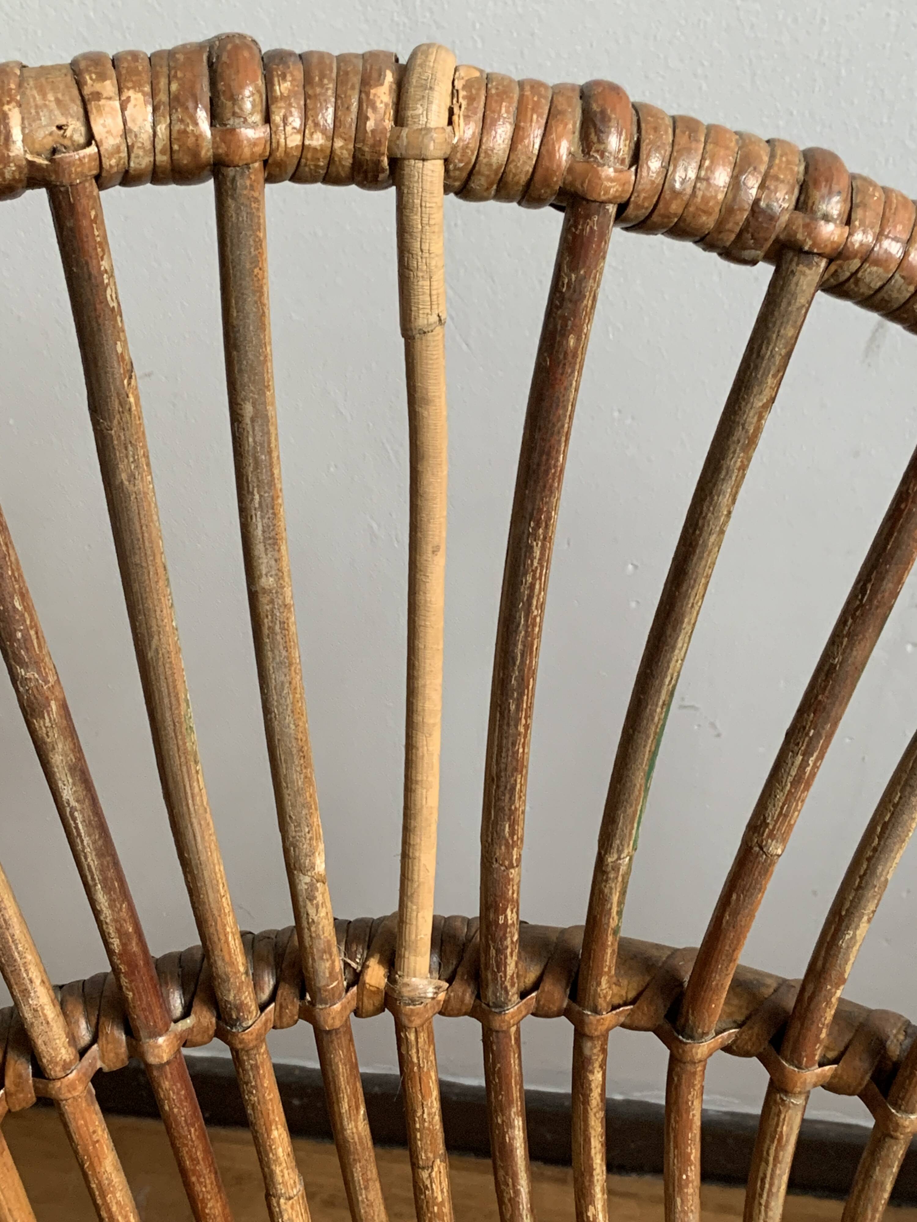 Basket rattan armchair