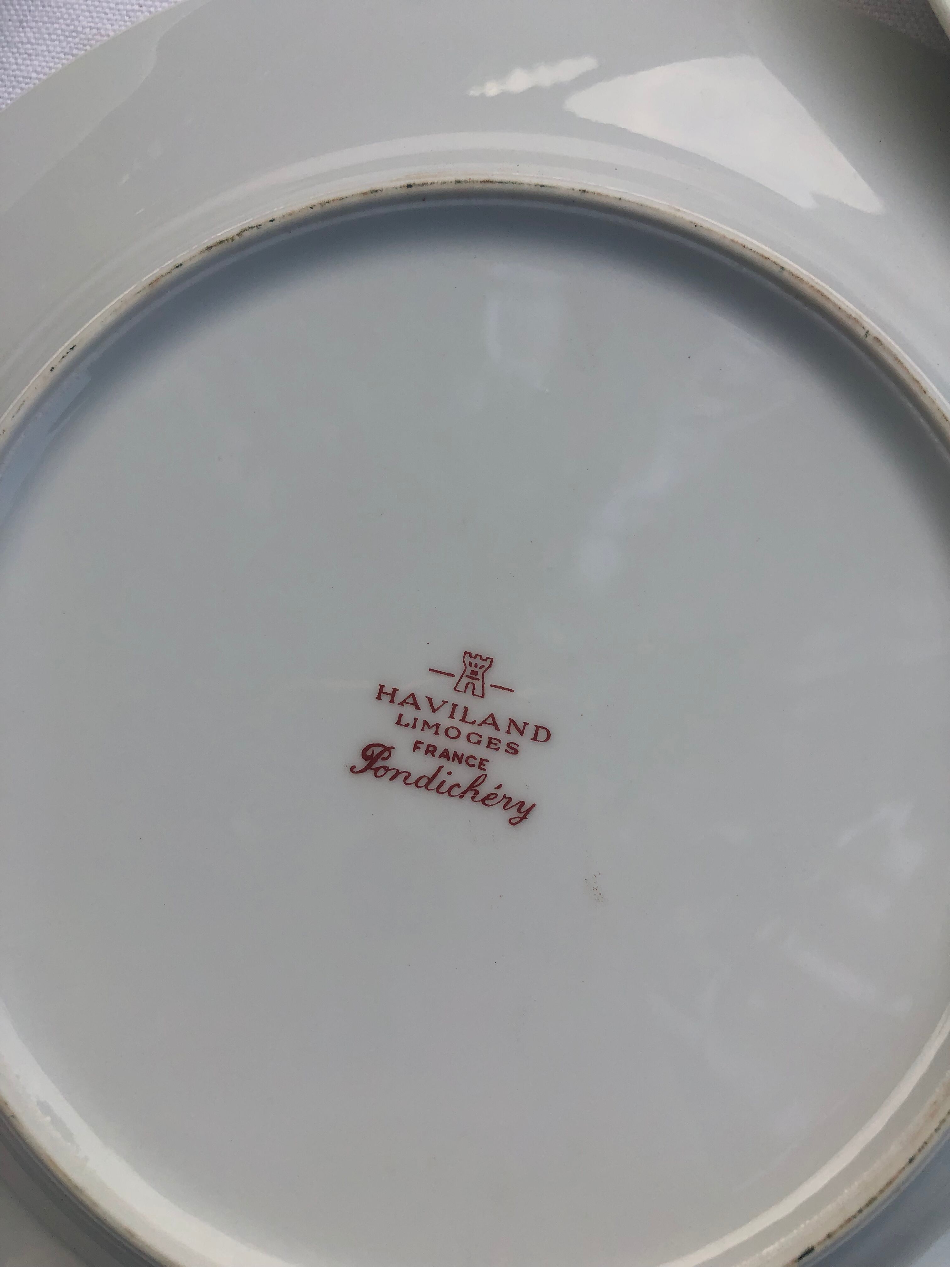 Set of 12 dessert plates Haviland Pondichery