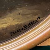 Georges Delcourt. Antique still life signed with flowers. Oil on canvas and panel.