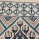 Traditional handmade white blue and gray margoum carpet