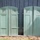 Pairs of old painted oak shutters