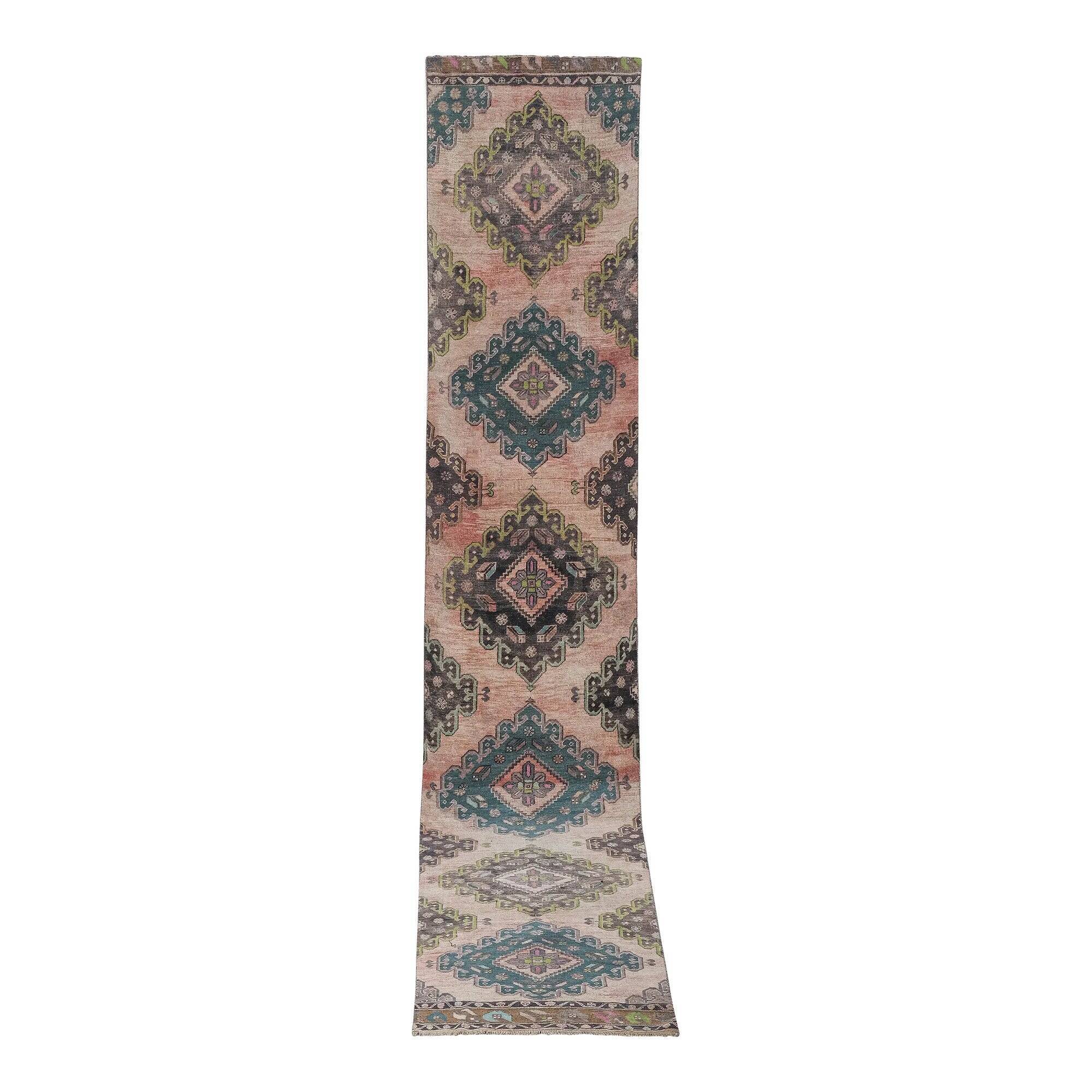 Tapis de couloir turc vintage 90x492 cm
