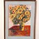Oil painting on panel - vase with flowers - signed Serafini - dated 1962