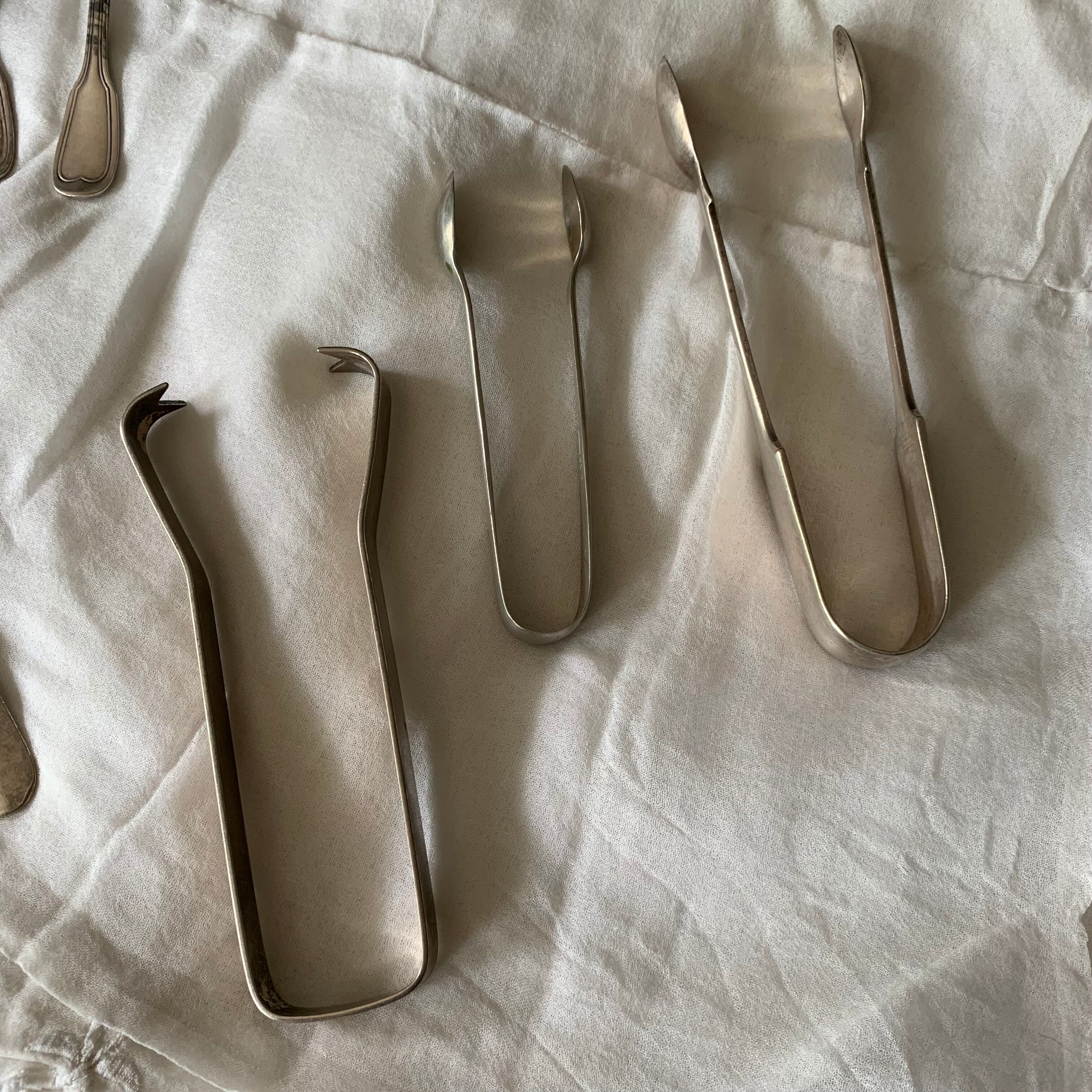 Silver metal cutlery lot