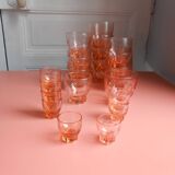 Set of pink glasses