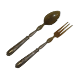 Salad cutlery, solid silver