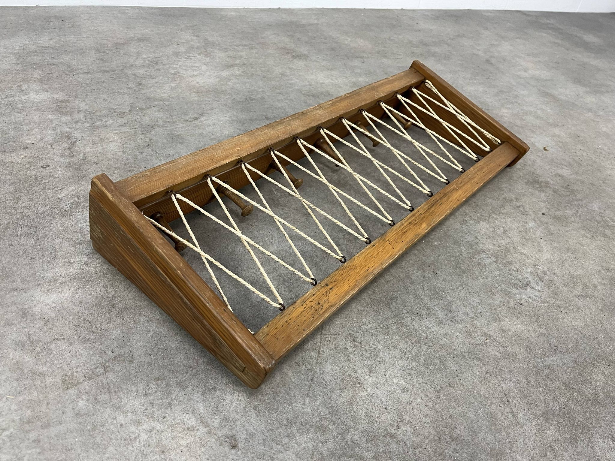 Portemanteau mural vintage bois 6 crochets style chalet