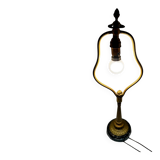 Antique lamp known as a lyre in bronze and marble from the late 19th century.