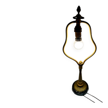 Ancienne lampe dite lyre en bronze et marbre fin du xix eme siècle