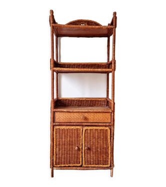 Étagère en rotin vintage