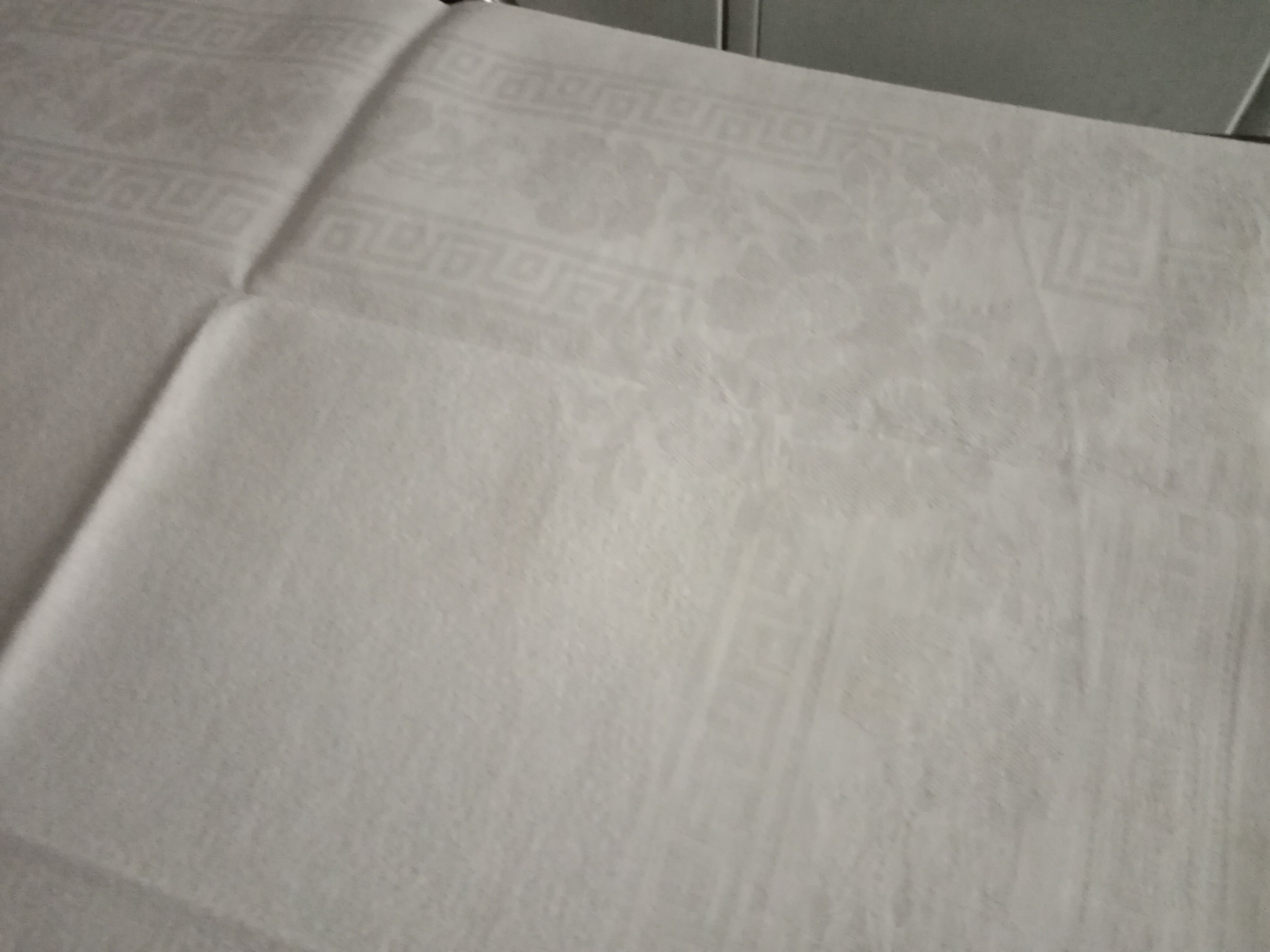 Old damase tablecloth and its 10 towels 230 x 160 cm